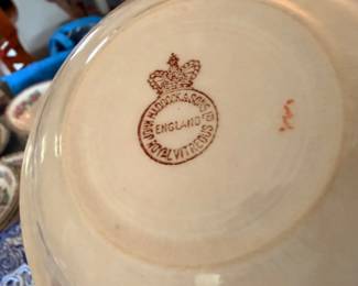 John Maddock & Sons Royal Vitreous maker's mark, England
