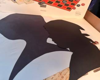 Vintage paper silhouette portrait of a woman