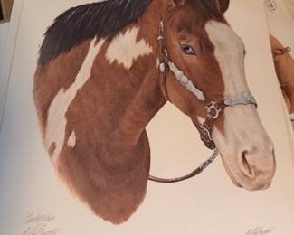 Framed C. Don Ensor signed print The Paint, paint horse portrait