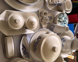 Large lot of white china and ironstone dinnerware and serving pieces