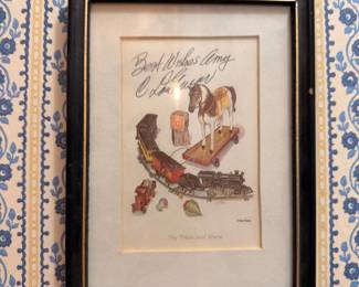 Framed C. Don Ensor signed print, autumn harvest still life