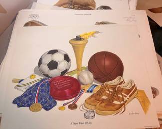 Framed C. Don Ensor signed print A New Kind of Joy, sports still life