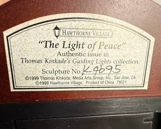 Hawthorne Village "The Light of Peace" Thomas Kinkade Sculpture