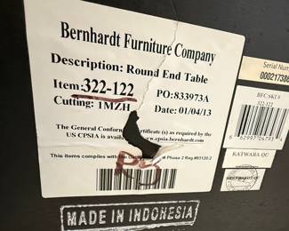 Bernhardt Furniture Company Round End Table