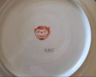 M. Redon Limoges France Blue  Gold Salad Plate second image