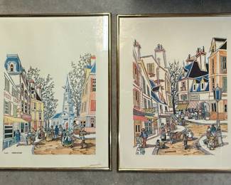 J. Dumas Style Street Scene Prints (Pair)