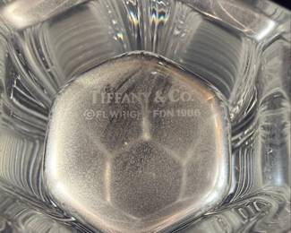 Tiffany & Co. "FLW" Hexagonal Crystal Ashtray