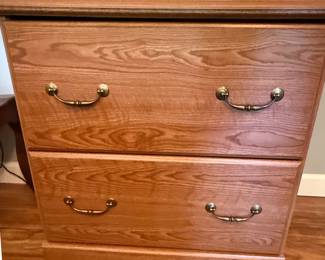 Oak Finish File Cabinet