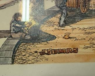 J. Dumas Style Street Scene Prints (Pair)