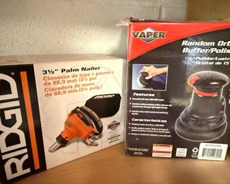 RIDGID 3 1/2" Palm Nailer and VAPER 6" Random Orbital Buffer/Polisher