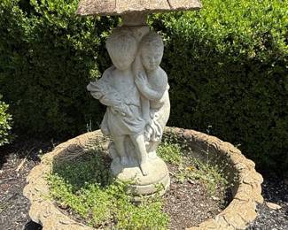 Cherub Umbrella Fountain Planter