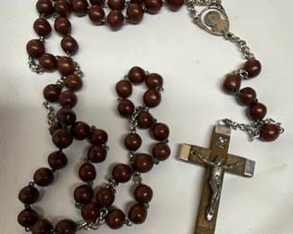 Wooden Bead Rosary with Crucifix