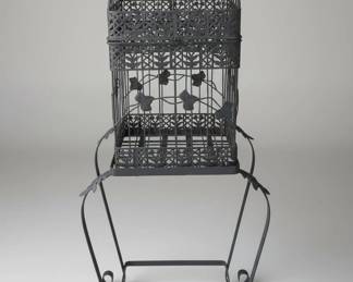 Ornate Black Metal Birdcage Stand