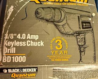Black & Decker Quantum BD 1000 3/8" 4.0 Amp Keyless Chuck Drill