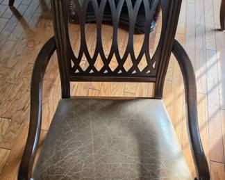 Bernhardt Dining Table with Six Captain's Chairs and Leaf