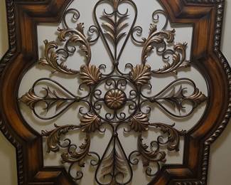 Ornate Scrollwork Wood Framed Wall Decor