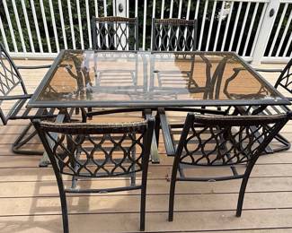 Hampton Bay "Riviera" Glass Top Patio Dining Set