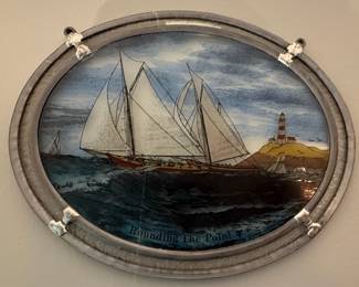 Rounding The Point Glass Masters Oval Art Piece