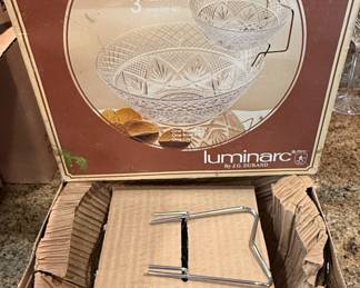 Luminarc by J.G. Durand Fine Crystal 3-Piece Chip and Dip Set