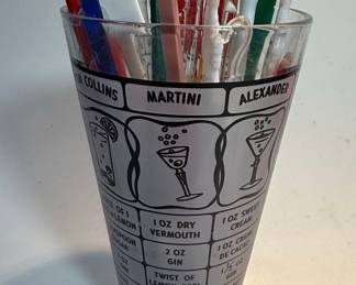Vintage Cocktail Recipe Glass