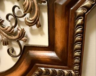 Ornate Wood and Metal Scroll Medallion Wall Decor