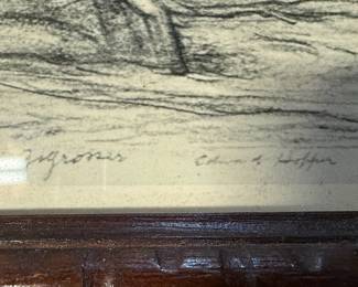 Edward Hopper Style Sailing Scene Etching