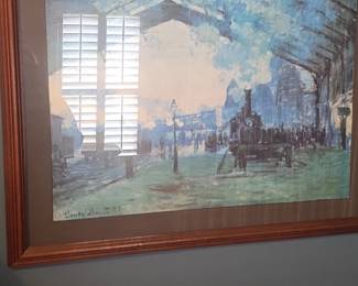 Claude Monet Print Train Station Painting
