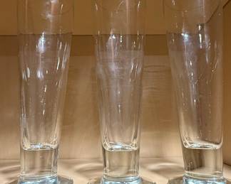 Clear Glass Footed Pilsner Glasses