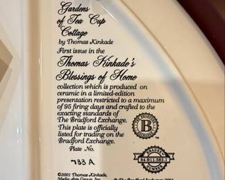 Thomas Kinkade "The Road to Tea Cup Cottage" Decorative Plate