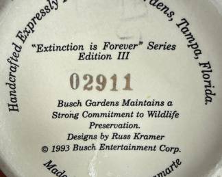 Busch Gardens "Extinction is Forever" Series Edition III Ceramic Stein