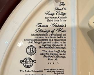 Thomas Kinkade "The Road to Tea Cup Cottage" Decorative Plate