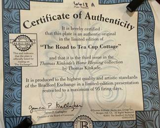 Thomas Kinkade "The Road to Tea Cup Cottage" Decorative Plate