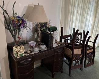 Writing Desk, Vintage Mahogany Chairs ft. Lyre Back Design, MISC.