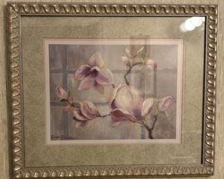 Vintage Magnolia Lithograph Print Wall Art