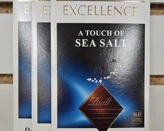 3 PACK. Lindt Excellence Sea Salt Dark Chocolate Candy Bar