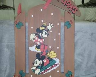 Wooden Mickey & Minnie Holiday Decor