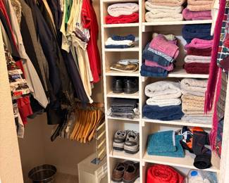 clothes, vintage little league t-shirts, towels