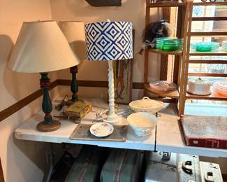 lamps, suitcases