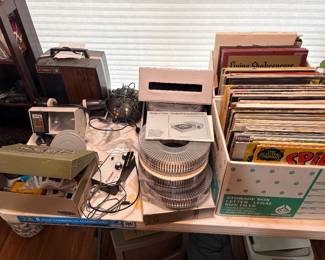 Rollei P37A, records, slide projector, xbox controllers