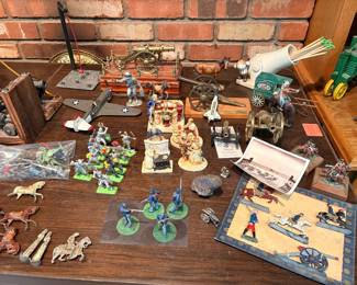 civil war figures, canon, tin soldiers, deetail knights