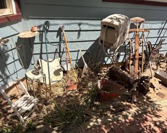 rusty yard decor