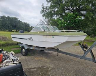 Trailer with boat
