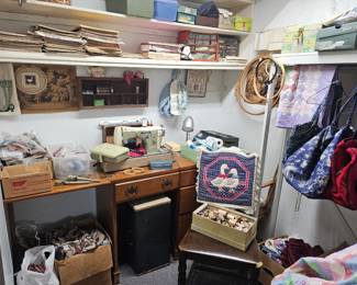 Sewing supplies, fabric, crafting