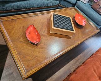 Retro table,metal leaves 