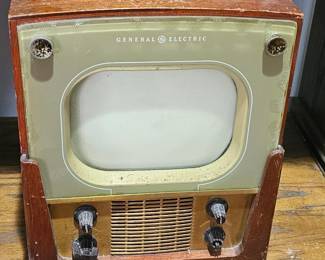 Clise up of the dab retro TV, awesome decor 