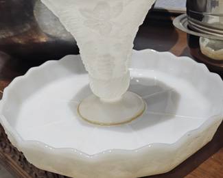 milk glass centerpiece