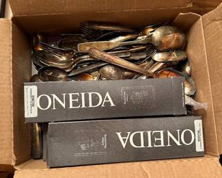 Oneida silver plate; some new in box 