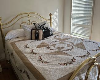 Double brass bed