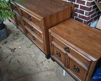 MCM Dresser and Mirrors with Cabinet 