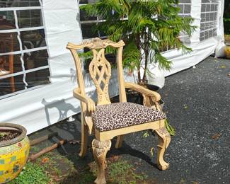 Blonde Chippendale chair